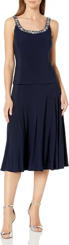 Vista 3 de Alex Evenings Vestido tipo chaqueta de 2 piezas para mujer con ribete de lentejuelas