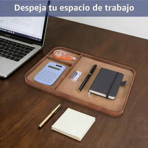 Vista 4 de SITHON Bandeja de valet, organizador de moda, soporte multifuncional para Marrón