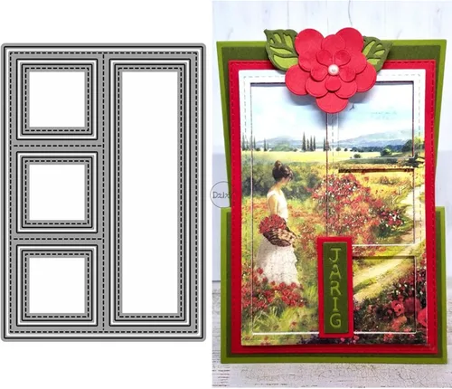 Vista 27 de DzIxY Troqueles de corte de metal con borde de encaje para kit de fabricación de tarjetas, troqueles de papel de relieve, plantillas de máquina de 10