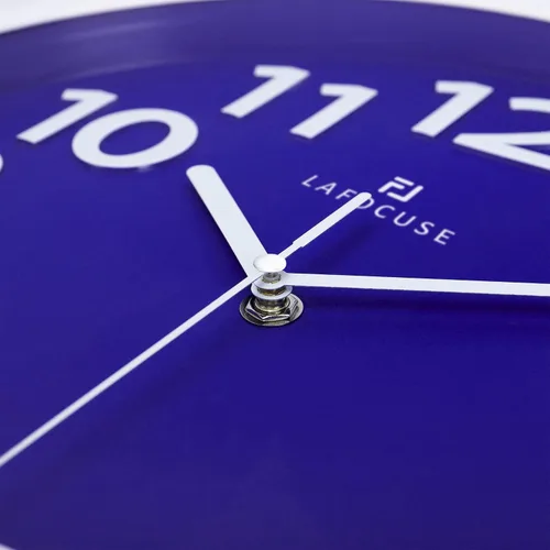 Vista 6 de Lafocuse Reloj de pared azul con números 3D de 12 pulgadas para decoración de sala de estar, moderno reloj de pared de cocina funciona