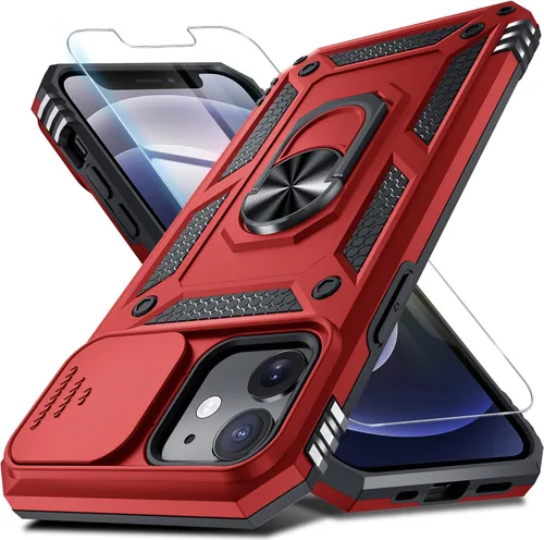 Vista 24 de Janmitta Funda para iPhone 8 Plus/7 Plus/6 Plus, Cubierta de Teléfono con Cubierta Deslizante Integrada para Lente de Cámara + Protector