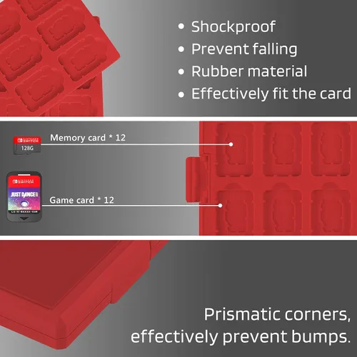 Vista 5 de Linkidea Game Card Case Compatible with Nintendo Switch NX NS, Hard Shell Protective Storage Carrying Box with 12 Card Slots and 12 Micro SD Card