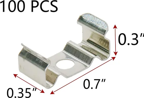 Vista 2 de Clip de montaje de canal LED en forma de U, clips de montaje de espejo, clips de luz de tira LED, lámpara fluorescente, accesorios de instalación