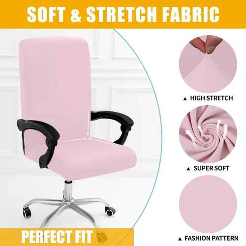 Vista 71 de Smiry fundas elásticas estampadas para silla de oficina de computadora, fundas universales para sillas giratorias de escritorio, extraíbles