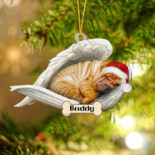 Vista 60 de Afghan Hounds - Adorno de Navidad con alas de ángel durmiente, recuerdo personalizado para perros 2024, adorno de forma acrílica, regalos