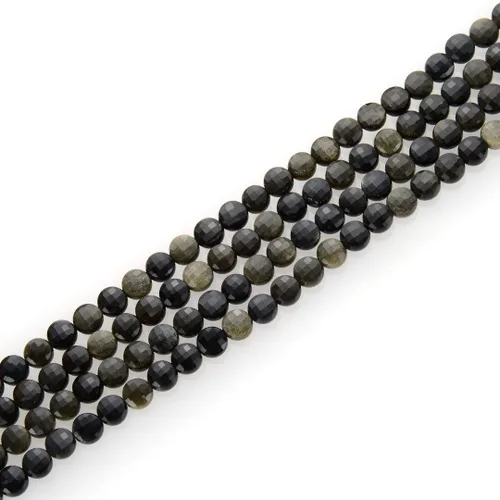 Vista 8 de Adabele GZ13-10 - 3 hebras de piedras preciosas de ojo de tigre amarillo natural de 0.236 pulgadas (0.236 in) facetadas, cuentas sueltas y redondas
