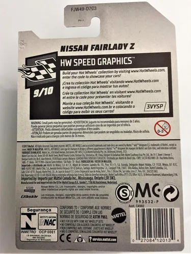Vista 2 de Hot Wheels 2018 50th Anniversary Speed Graphics Nissan Fairlady Z 154/365, blanco