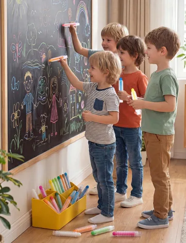 Vista 7 de Juego de tizas para acera con soporte para niños, 24 tizas lavables para niños pequeños en 12 colores para pizarra, dibujo, escritura, juguetes