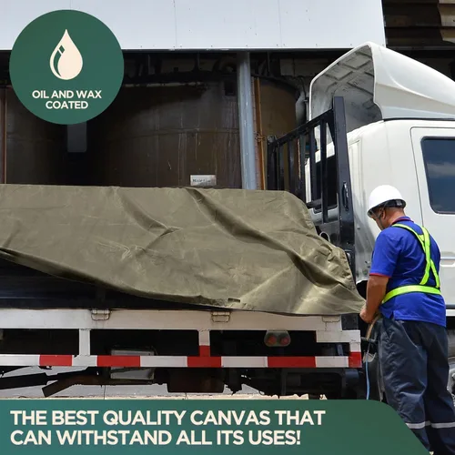 Vista 8 de CCS Lona de lona de hierro impermeable con diseño de caballo, lona de poliéster tratada con silicona resistente con ojales inoxidables para toldos