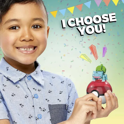 Vista 3 de Mega Construx Pokemon Bulbasaur - Juego de construcción, juguetes de construcción para niños [Exclusivo de Amazon]