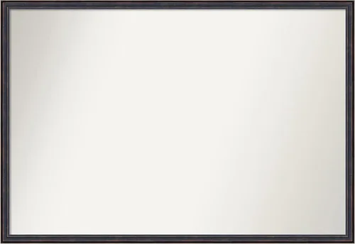 Vista 59 de Amanti Art Espejo de baño de bronce para sobre el fregadero, 25 x 26 pulgadas, espejo rectangular de bronce oscuro, marco de madera tradicional
