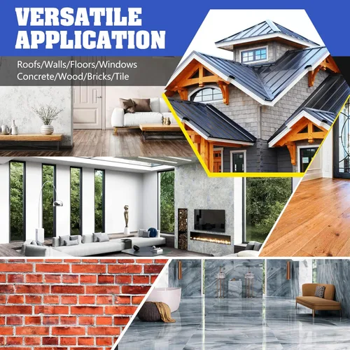 Vista 6 de Revestimiento impermeable transparente, sellador impermeable transparente de 35 onzas, sellador de grietas de hormigón para techos, paredes, madera