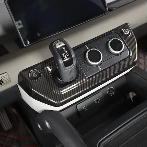 Vista 7 de Marco de botón de modo de aire acondicionado de control central ABS para Land Rover Defender 110 2020 2021 2022 2023 Accesorios de coche
