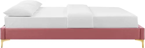 Vista 4 de Modway MOD-6305-DUS Sutton - Marco de cama de terciopelo de rendimiento individual, color rosa polvoriento