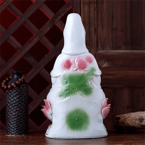 Vista 7 de Estatua de Guan Yin en Lotus – Estatua budista Avalokiteshvara Kuanyin – Regalo de Feng Shui (10 pulgadas)