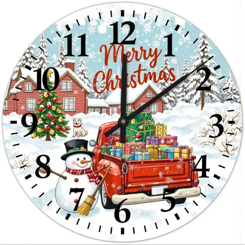 Vista 33 de Farmhouse Silent Wooden Wall Clock Non-Ticking Battery Operated 10" Retro Rustic Arabic Numerals Colorful Decorative Small Wall Clocks for Living