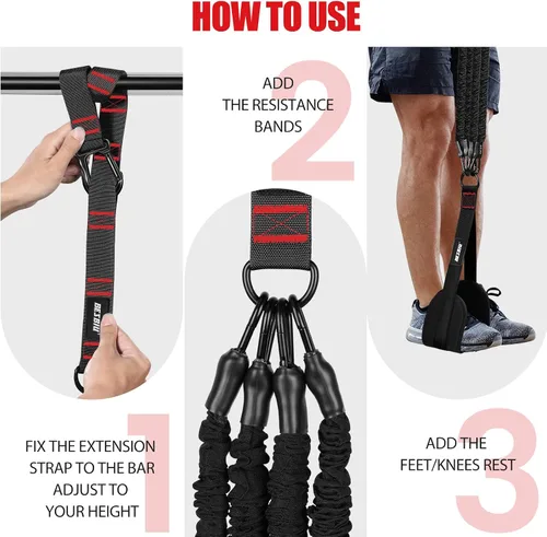 Vista 3 de Pull Up Assistance Bands 260lbs, Heavy Pull Up Bands Resistance Bands for Pull Ups Working Out with Feet Rest, Pull Up Bar Bands Assistance Bands