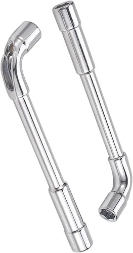 Vista 8 de Auniwaig Llave hexagonal métrica en forma de L de 0.236 in, acero al cromo vanadio, codo de espejo cromado, soporte de broca de doble cabeza