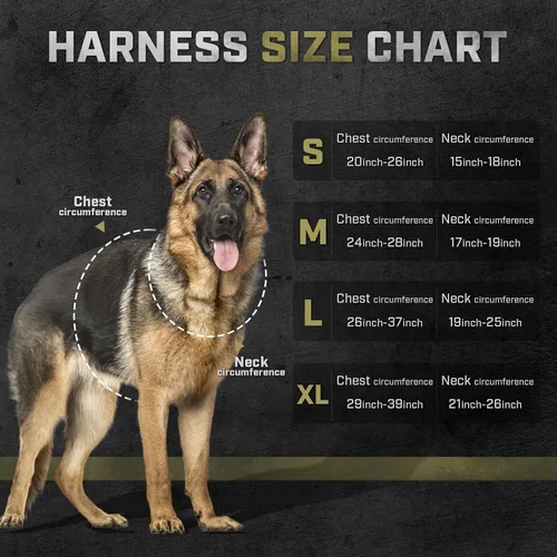 Vista 4 de Arnés táctico para perros grandes, ajustable sin tirones, chaleco para perro de servicio adecuado para entrenamiento, caminar y viajar, arnés