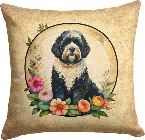 Vista 37 de Caroline's Treasures DAC2072PW1414 Affenpinscher and Flowers - Almohada decorativa de tela, lavable a máquina, para interiores y exteriores