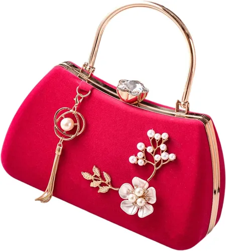 Vista 10 de Elegante bolso de noche con cadena de metal desmontable bolso de hombro de moda bolso casual para mujeres fiesta de boda