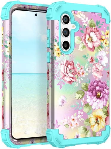 Vista 23 de Hocase Funda para Galaxy A13 5G, resistente a prueba de golpes, protección con parachoques de goma de silicona suave + plástico duro, funda