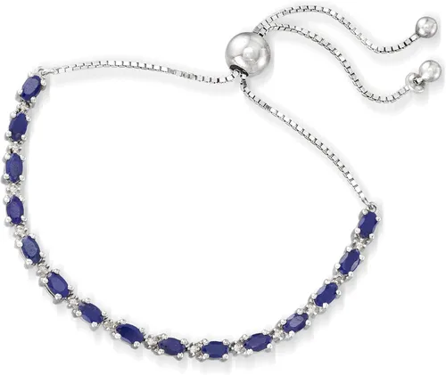 Vista 3 de Ross-Simons 4.50 ct. t.w. Gemstone Bolo Bracelet with Diamond Accents in Sterling Silver