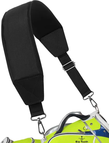 Vista 10 de BIG TEETH Correa para bolsa de golf, correa de hombro acolchada única, correas ajustables gruesas de repuesto universal de liberación rápida Negro