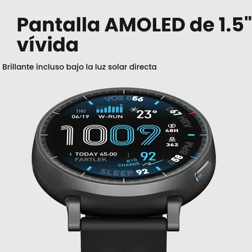 Vista 2 de Amazfit Reloj inteligente Active Max, pantalla AMOLED de 1.5", GPS, iOS