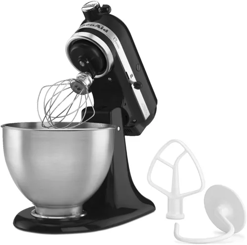 Vista 2 de Batidora clásica de pie KitchenAid K45SSWH K45SS, 275 W, 4 1/2 qt, Negro ónice