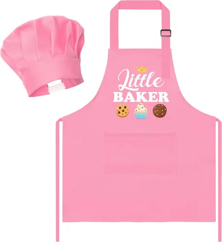 Vista 9 de R HORSE Juego de 2 delantales para niños y sombrero de chef, delantal de cocina de dinosaurio ajustable para niños, juguete de chef de juego de rol