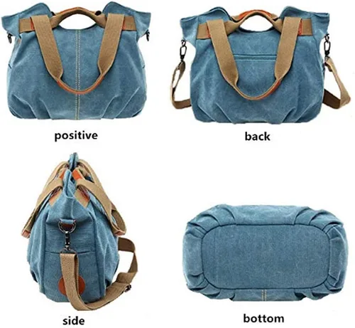 Vista 2 de Bolsos de lona para mujer, bolsos de mano estilo hobo a granel, estilo vintage, retro, casual