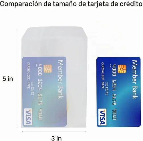 Vista 2 de 100 bolsas de papel de cristal planas de tamaño mini de 3 x 5 pulgadas, semitransparentes para regalos de fiesta