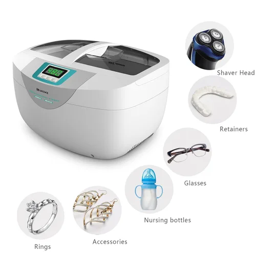 Vista 2 de UKOKE - Limpiador ultrasónico - Limpiador profesional ultrasónico de joyería con temporizador - Máquina ultrasónica para limpieza en el hogar