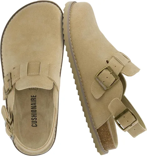 Vista 10 de CUSHIONAIRE Brooklyn - Zuecos de gamuza auténtica con hebilla para mujer Gamuza auténtica de chocolate