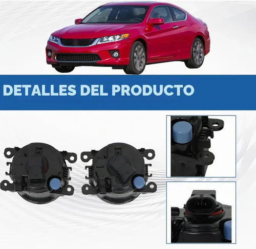 Vista 3 de Silscvtt 2 piezas de montaje de luces antiniebla de repuesto para Accord Coupe 2013-2015, lentes transparentes con bombillas y biseles, luz