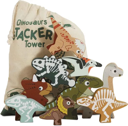 Vista 9 de Le Toy Van Torre apilable y bolsa de madera Petilou Andes 59.1 ft+ Sustainable Wooden Balancing Toy, Rainforest Animal Characters for Toddlers
