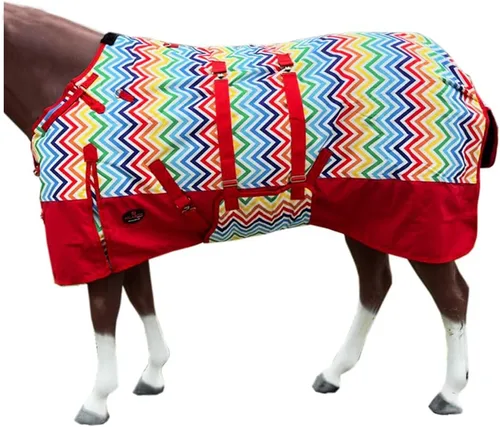 Vista 10 de HILASON Manta de Caballo de Poly Impermeable de Invierno 1200D con Envolvente de Vientre Mantas de Exterior para Caballos Vino