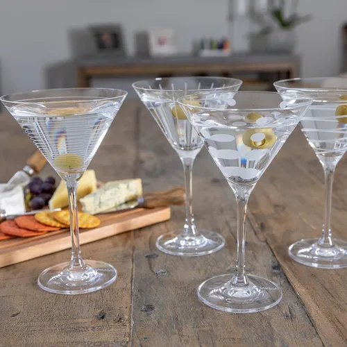 Vista 7 de Mikasa, Juego de 4 vasos de cóctel de Martini de cristal de alegría, modelo: 5159319