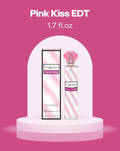 Vista 2 de PB ParfumsBelcam Pink Kiss Eau de Toilette en espray para mujer, fragancia Sweet Gourmand con frambuesa, azúcar morena y vainilla, perfume femenino