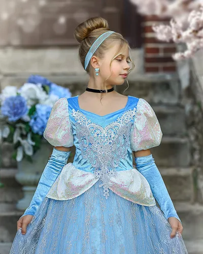 Vista 3 de Romy's Collection Conjunto de disfraz de princesa para niñas pequeñas