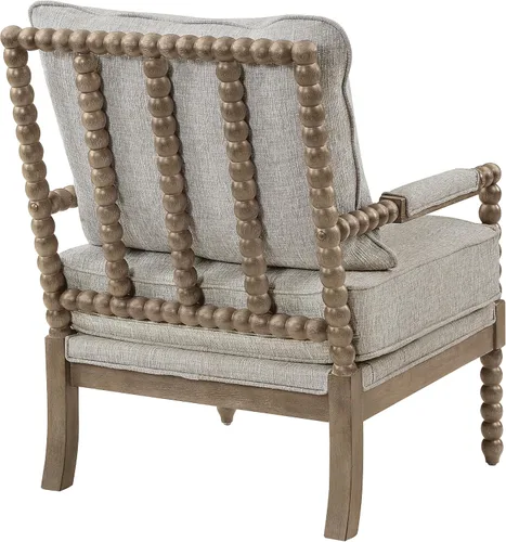 Vista 6 de OSP Home Furnishings Fletcher - Silla decorativa con acabado marrón rústico, tapicería beige niebla