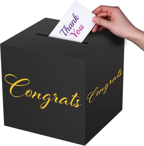 Vista 2 de Beistle Caja de tarjetas multiusos para eventos: ideal para bodas, cumpleaños, baby showers, graduaciones y mucho más: este tarjetero decorativo