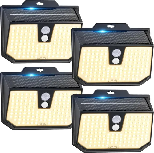 Vista 11 de Brightever Paquete de 2 luces solares con sensor de movimiento para exteriores, IP65, impermeables, con 3 modos de iluminación, luces solares