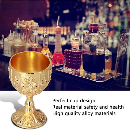 Vista 3 de Estink Copa de vino vintage, paquete de 2 copas de vino europeas de 1.7 x 2.7 pulgadas (1.0 fl oz), adornos retro para fiestas, bodas, viajes