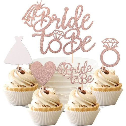 Vista 8 de 1 decoración de pastel de novia con anillo de purpurina para despedida de soltera, decoración para boda, compromiso, despedida de soltera, Oro