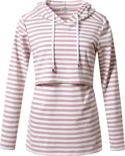 Vista 170 de GINKANA Sudadera con capucha para mujer, manga larga, lactancia materna, ropa casual