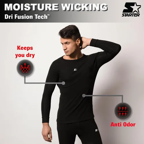 Vista 4 de Starter Conjunto de capa base para hombre, parte superior e inferior, camisas de compresión para hombres, pantalones de compresión para hombre