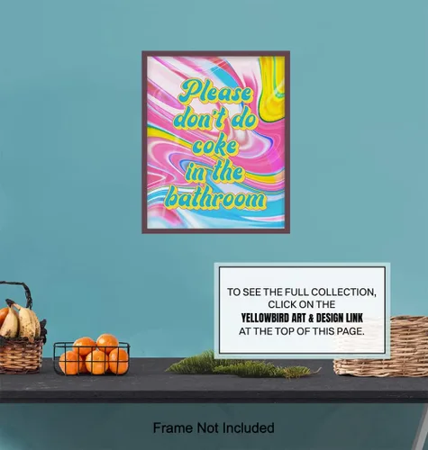 Vista 7 de Hippie Trippy - Arte de pared de baño - Decoración de pared de baño - Decoración de tocador - Cartel de baño - Impresión divertida de arte de baño