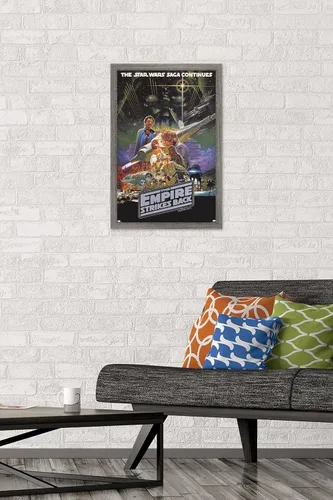 Vista 2 de Trends International Star Wars: The Empire Strikes Back - Póster de pared de una hoja, 14.725 x 22.375 pulgadas, versión enmarcada de madera